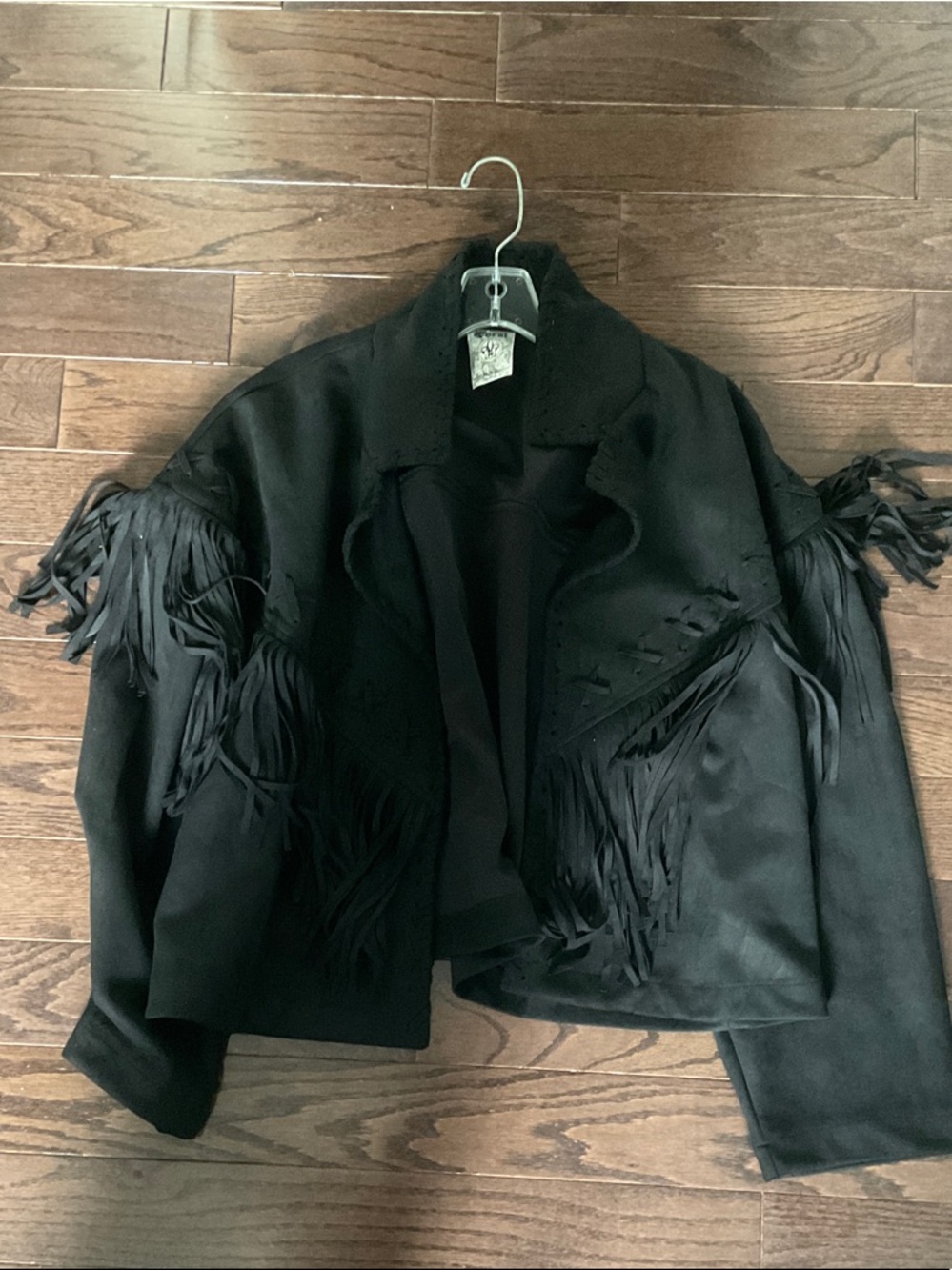 Fringed Suede Women’s Jacket - Black